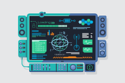 Control panel with a variety of data, a Technology Illustration by Kit8.net (Thumbnail 2 of 3)
