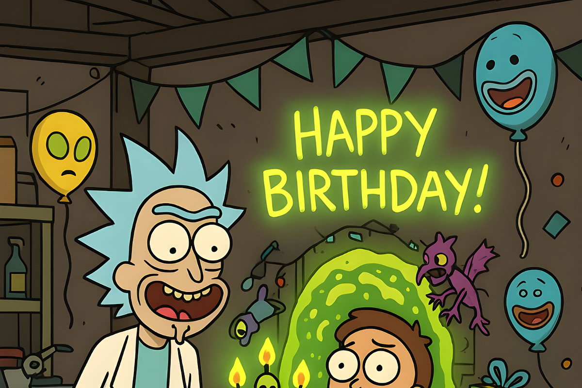 Rick and Morty Birthday Cards Bday, an Illustration by IconValue (Photo 9 of 14)