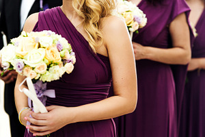 Bridesmaid with bouquet