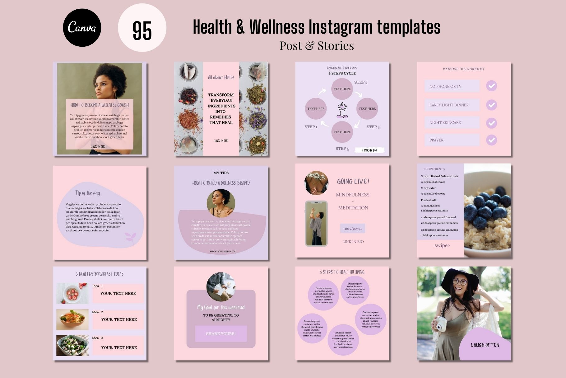 Health Wellness Instagram Templates