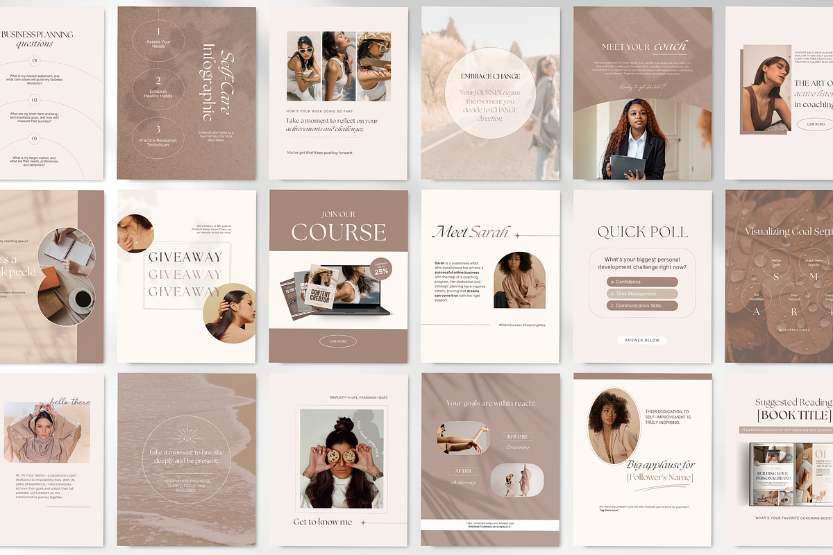 Coach Social Media Branding Bundle, a Social Media Template by DigiPax (Photo 3 of 15)