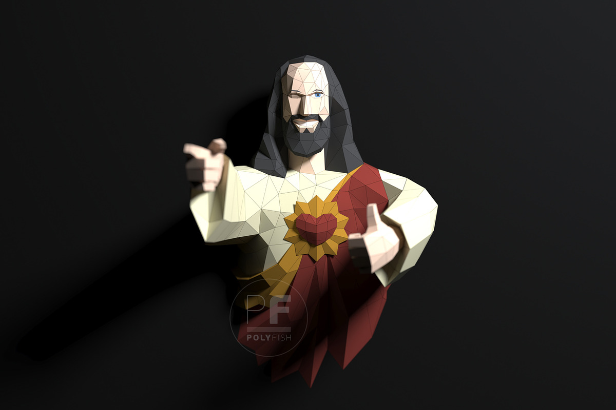 DIY Buddy Christ 3D model template, a Marketing Template by PolyFish (Photo 1 of 6)