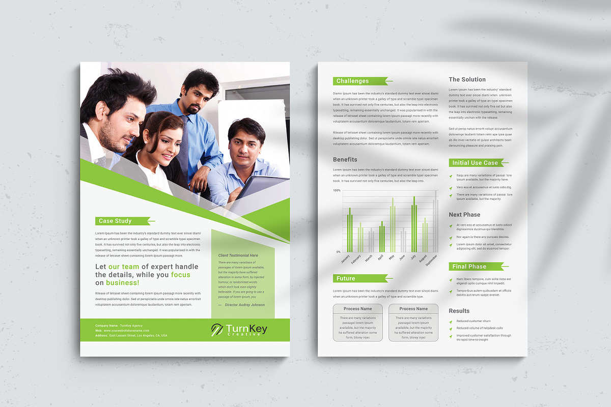 Clean Case Study Flyer Template, a Print Template by TelaTemplates ...