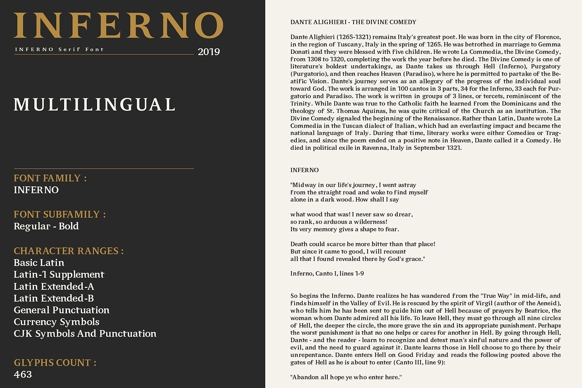 INFERNO Serif font preview 5