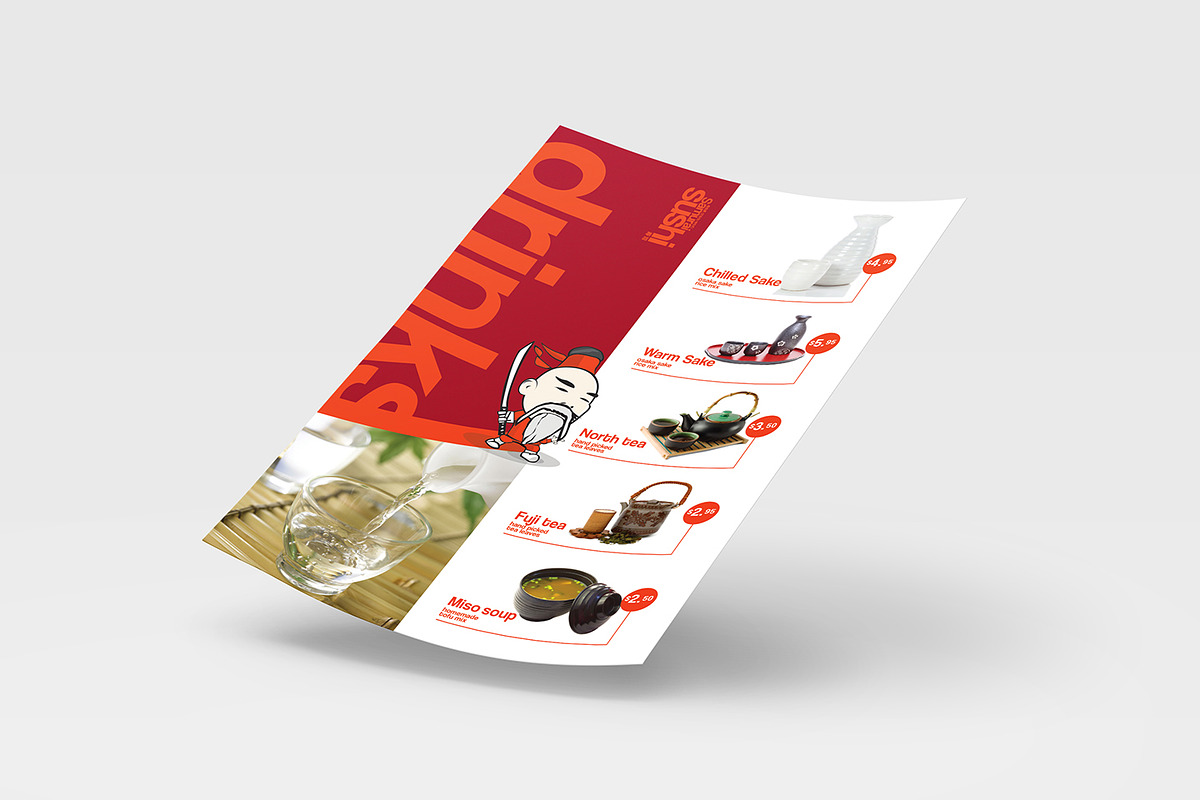 A4 Sushi Menu Template, a Stationery Template by BrandPacks (Photo 4 of 5)