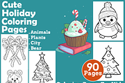 Cute Holiday Coloring Pages For Kids, an Animal Illustration by martinblan (Thumbnail 1 of 4)
