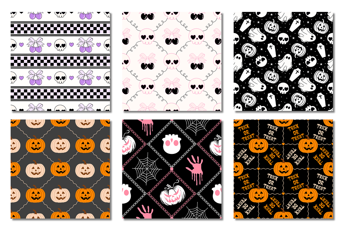 Halloween Seamless Patterns, a Pattern Graphic by wind mill (Photo 4 of 4)