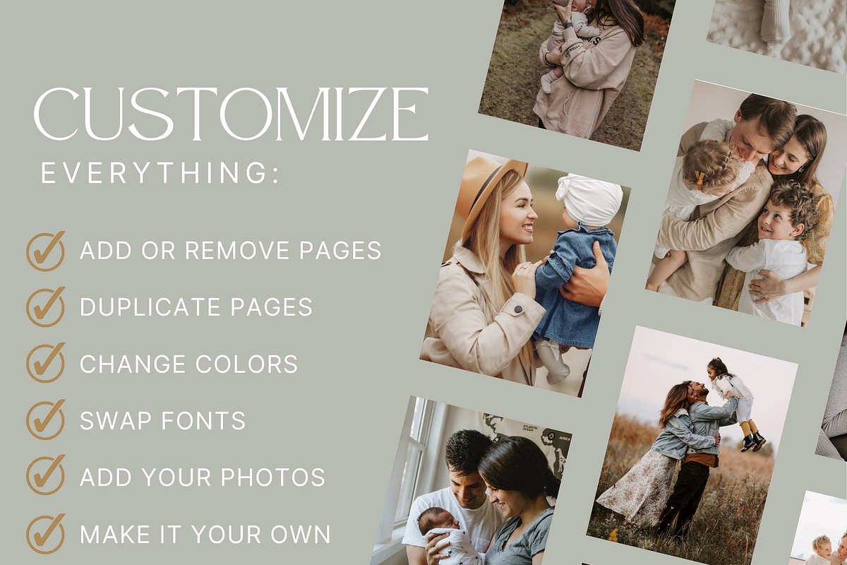GOLD Family Photography Canva Guide, a Magazine Template by Signature Edits (Photo 4 of 11)
