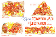 Crawfish Boil Illustration, a Food Illustration by Dora Katona (Thumbnail 1 of 3)