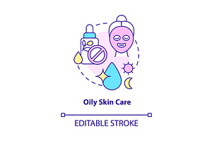 Oily Skin Care Concept Icon