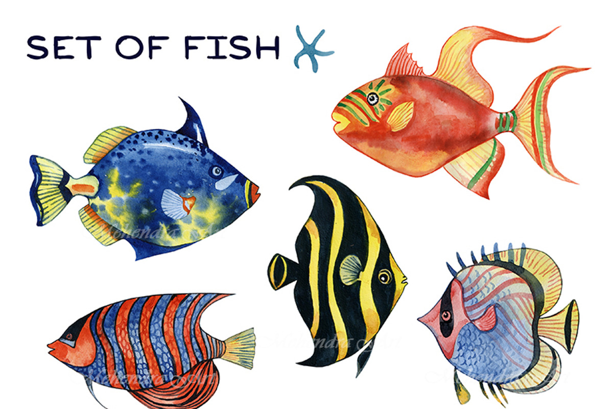 Tropical fish bundle, an Animal Illustration by Mehendra Art (Photo 2 of 6)