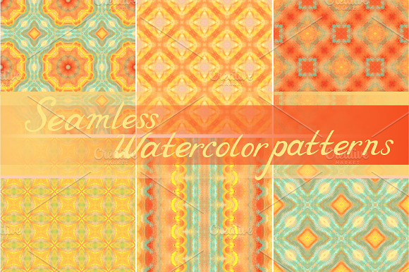 Set: 20 seamless watercolor patterns preview 2