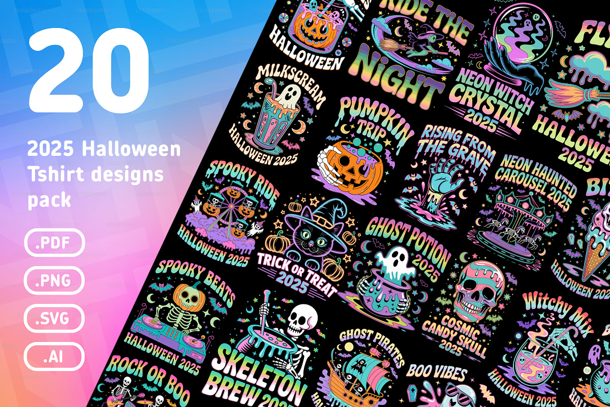 20 halloween 2025 tshirt designs, a Graphic by NH graphic (Photo 1 of 4)