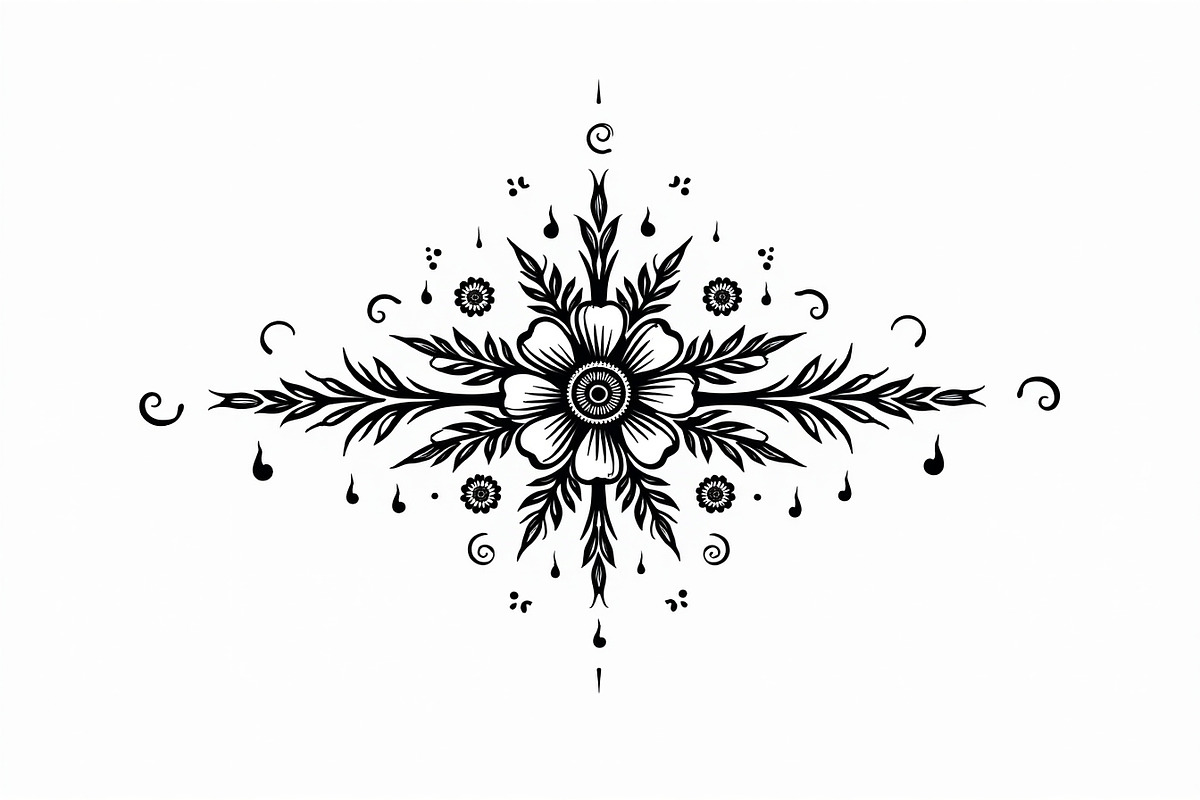 Floral Circle Decorative Art, an Illustration by yasushie (Photo 3 of 9)