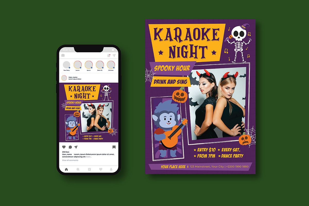 Karaoke Night Flyer, a Flyer Template by iDoodle Studio