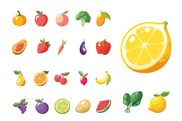 Fruit & Vegetable Illustration Set preview 2