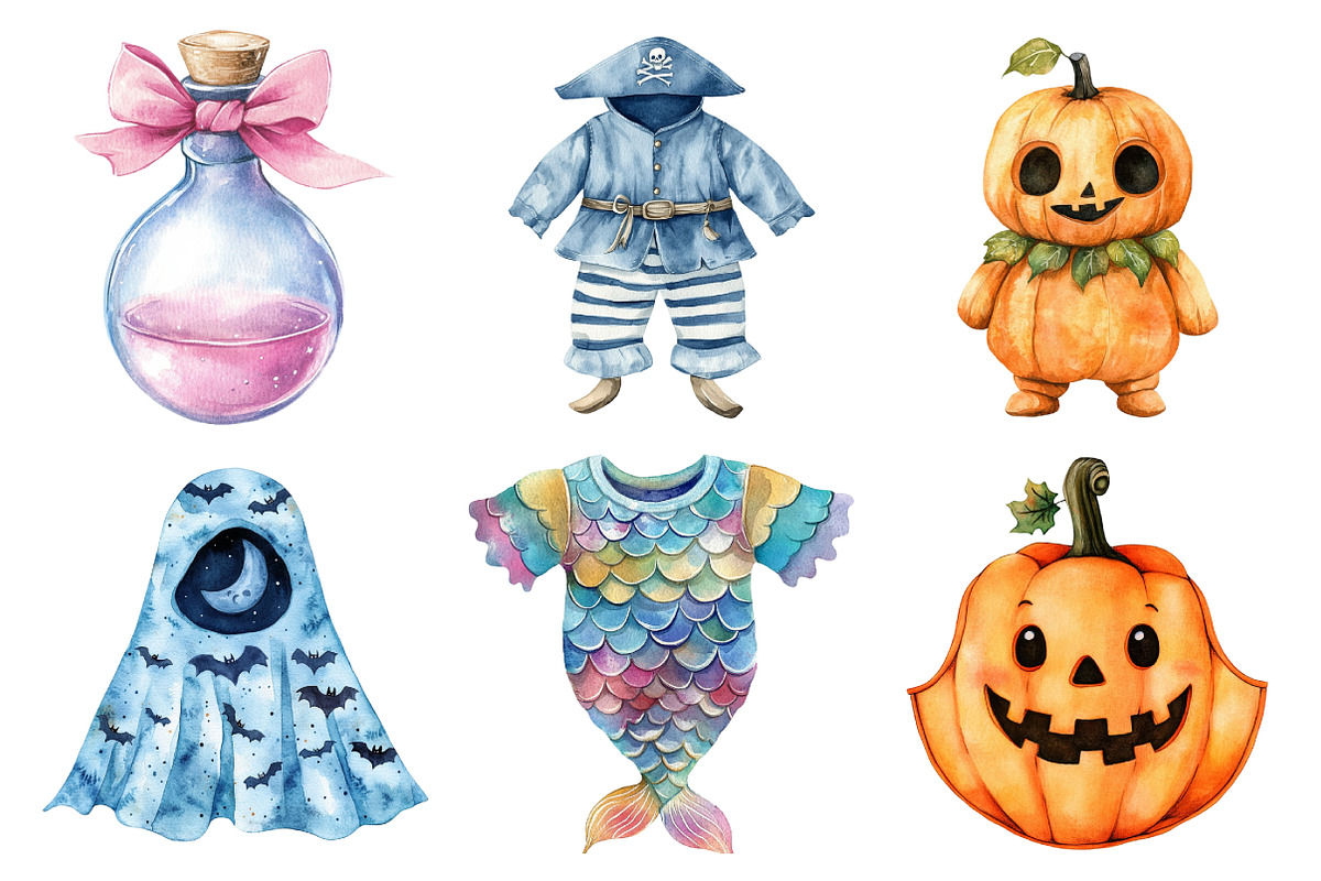 Watercolor Halloween Baby Costume, an Illustration by Daily.Designs (Photo 2 of 5)