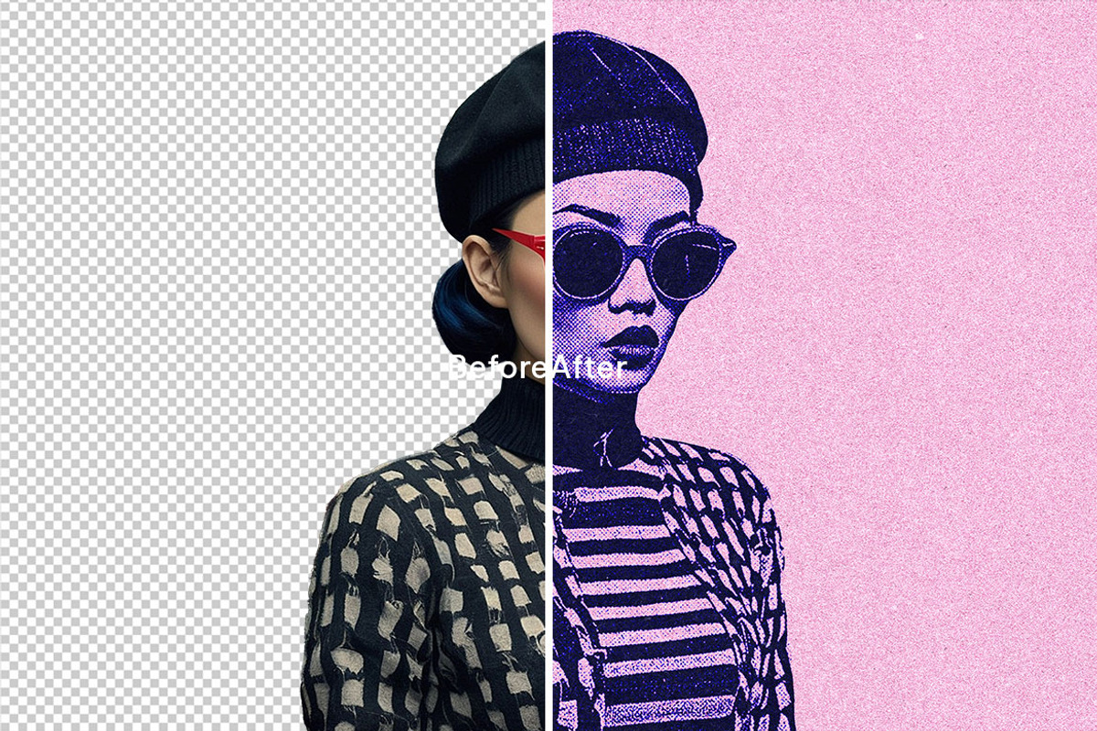 Duotone Halftone Photo Effect, a Layer Style Add-On by dokudokunomi (Photo 3 of 5)