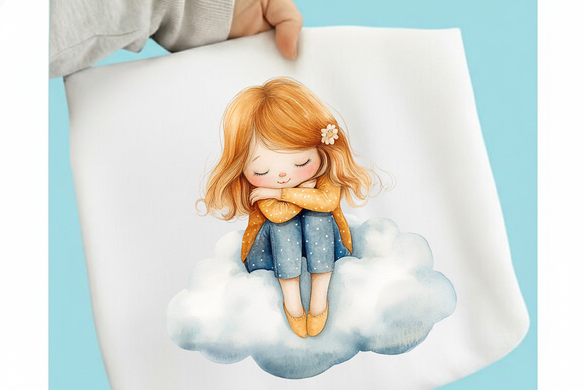 Watercolor Dreamy Fantasy Kids Clipa, an Illustration by designcity5 (Photo 3 of 5)