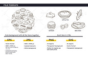 U.S.A. Food Doodle Clip Art, a Food Illustration by insemar (Thumbnail 3 of 4)