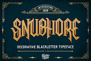 Snubhore - Gothic Typeface, a Blackletter Font by figuree studio (Thumbnail 1 of 10)