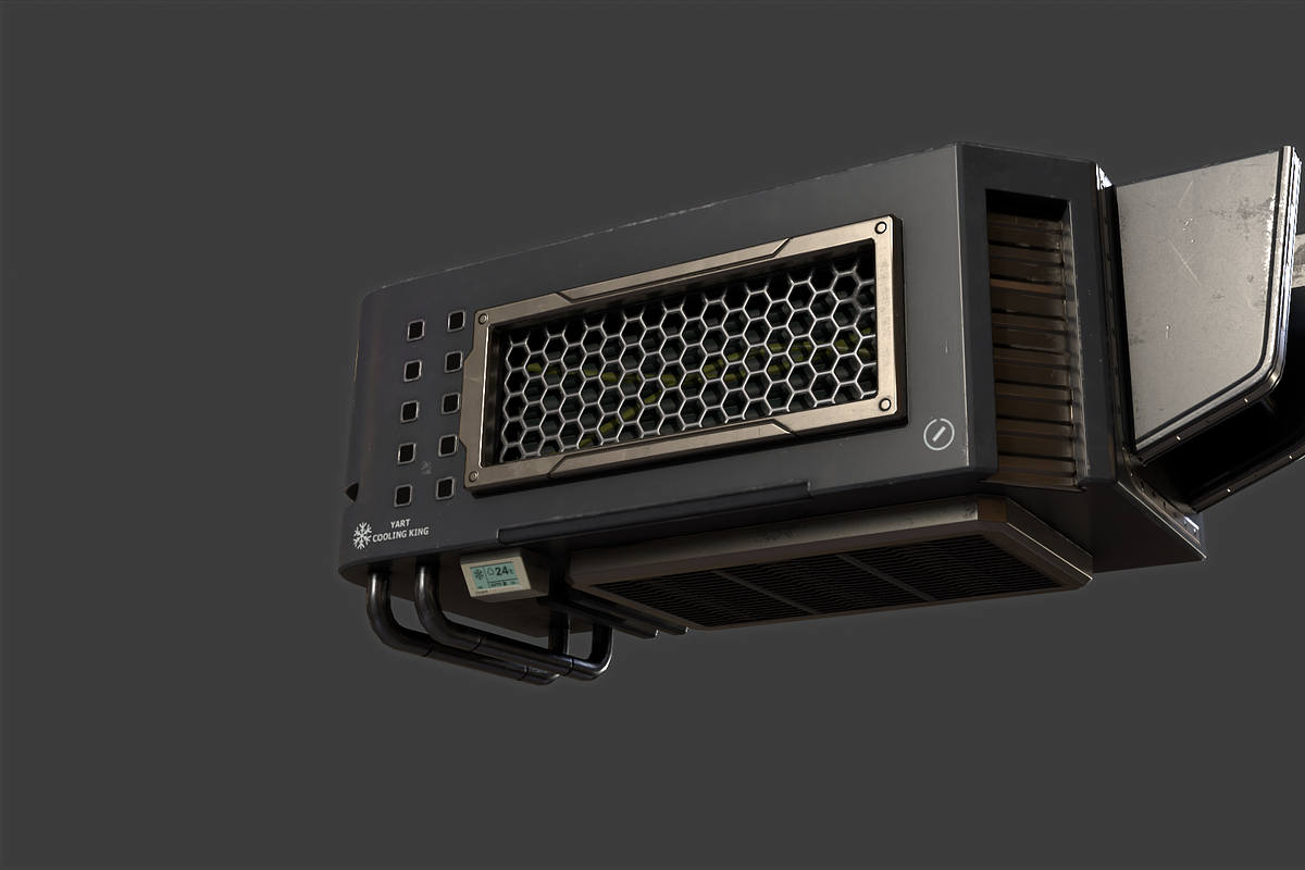 Futuristic Scifi Industry Aircon-PBR, an Object 3D Model by TFE Game Art (Photo 2 of 11)