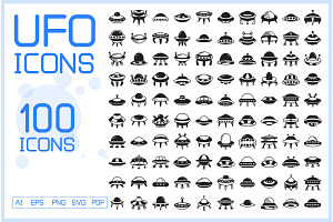 Bundle of UFO and Spaceship Icons, an Icon by Designfour