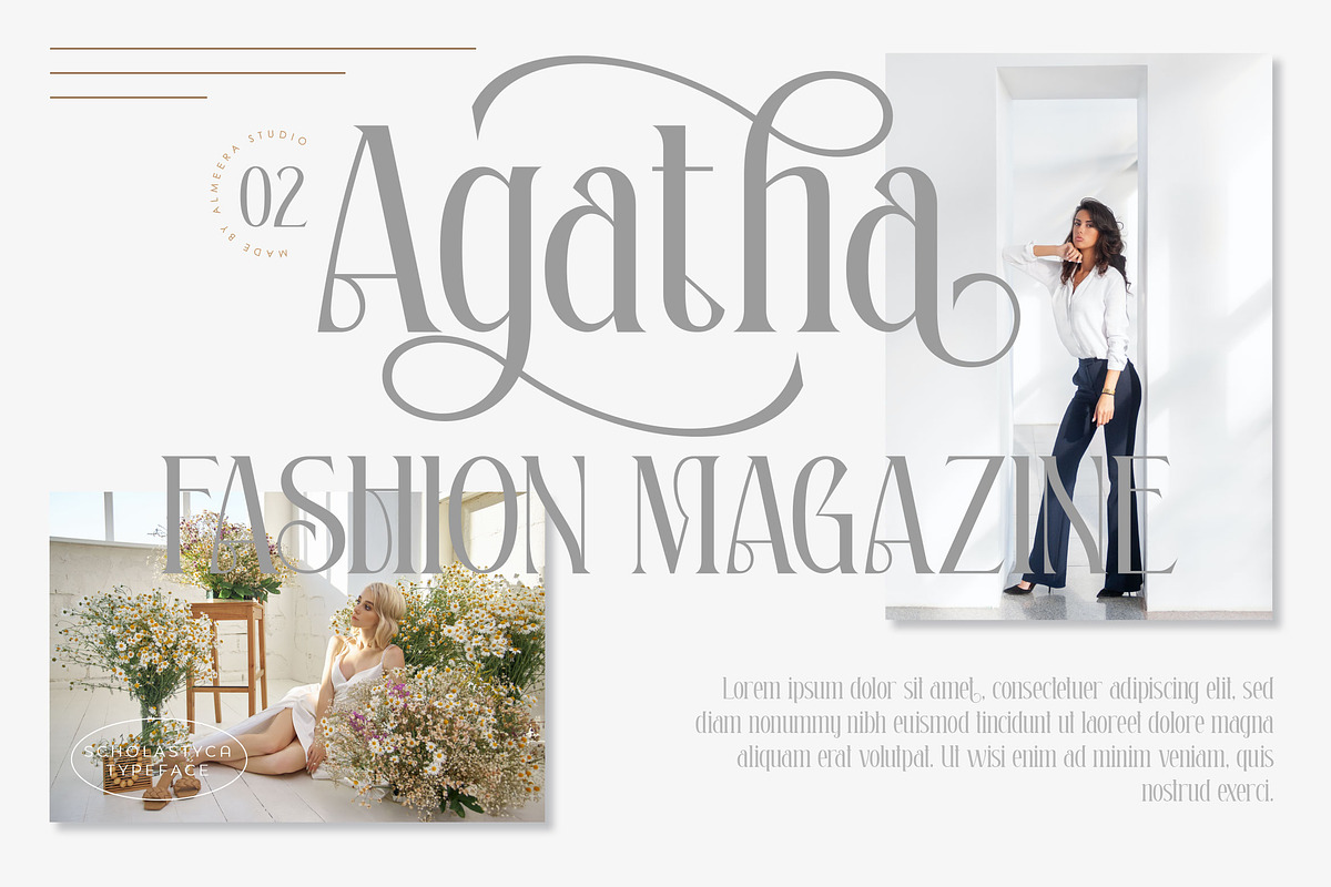 Scholastyca | Serif Typeface, a Serif Font by Almeera Std (Photo 4 of 12)