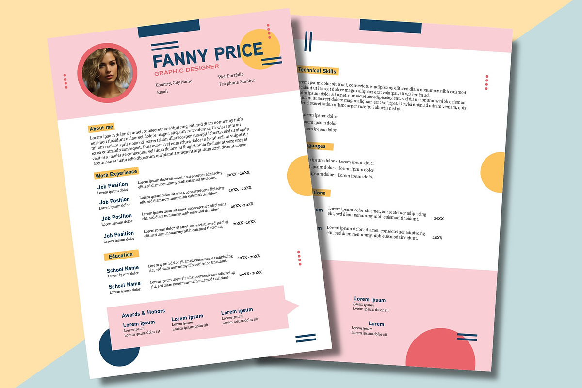 Geometric Resume Professional CV, a Templates & Theme by studiogstock (Photo 1 of 2)
