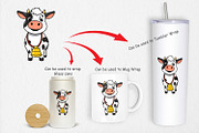 Cow with Bell Clipart, a Graphic by Artnoy (Thumbnail 4 of 5)