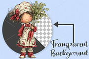 Watercolor Coquette Farm Girl PNG, a Seasonal Illustration by Canvas Craft (Thumbnail 2 of 5)