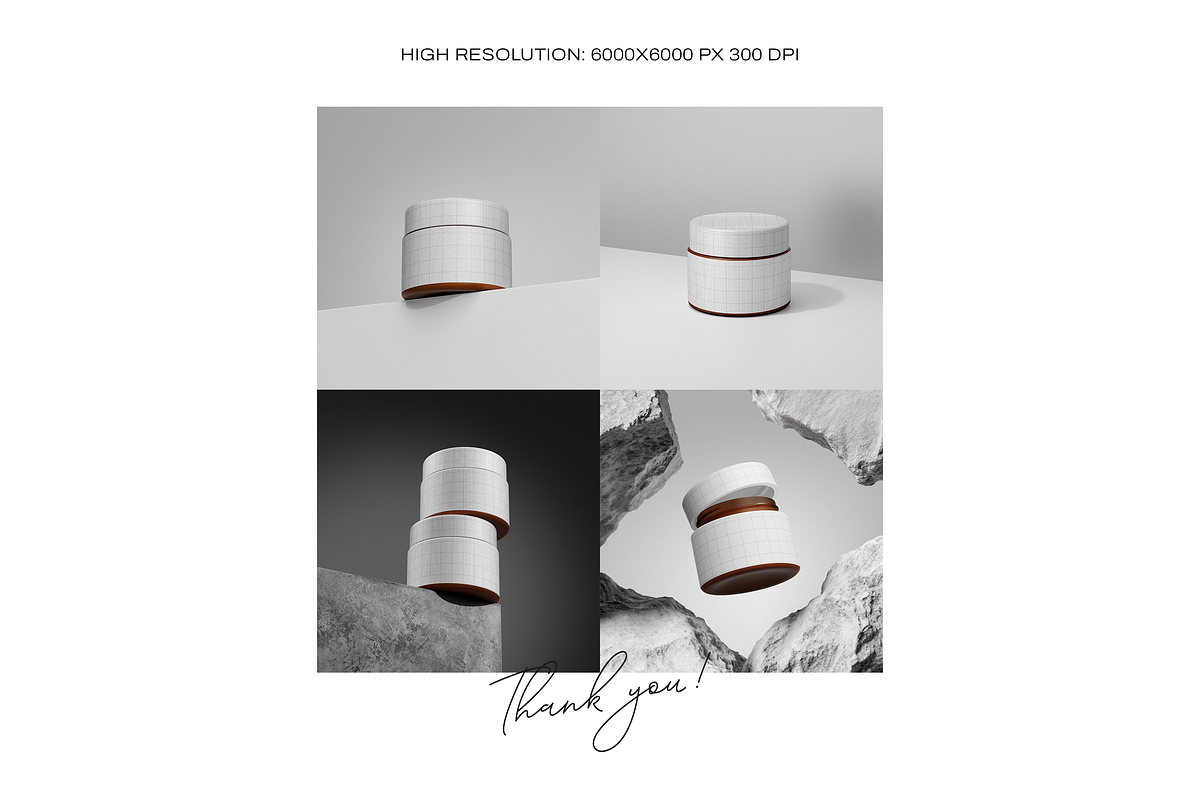 Cosmetic Jar Mockup Set, a Packaging Mockup by Grid&Glow (Photo 7 of 7)