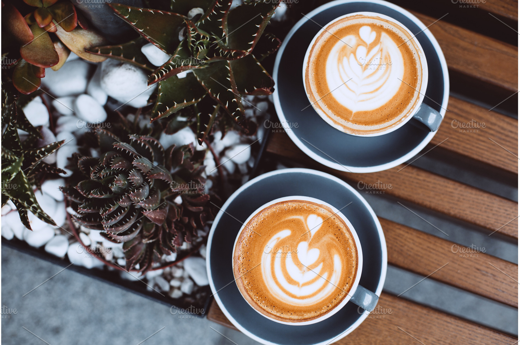 Two cups of cappuccino, a Food & Drink Photo by Anna Efetova