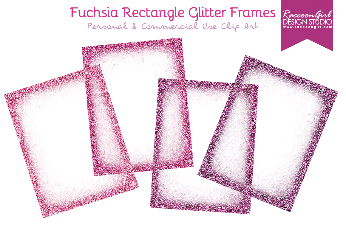 Fuchsia Rectangle Glitter Frames, a Texture Illustration by RaccoonGirl ...