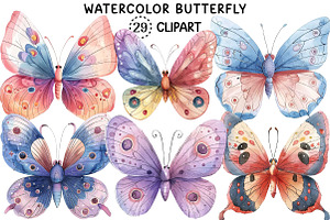 Watercolor Butterfly Png Clipart, an Illustration by Creative Art