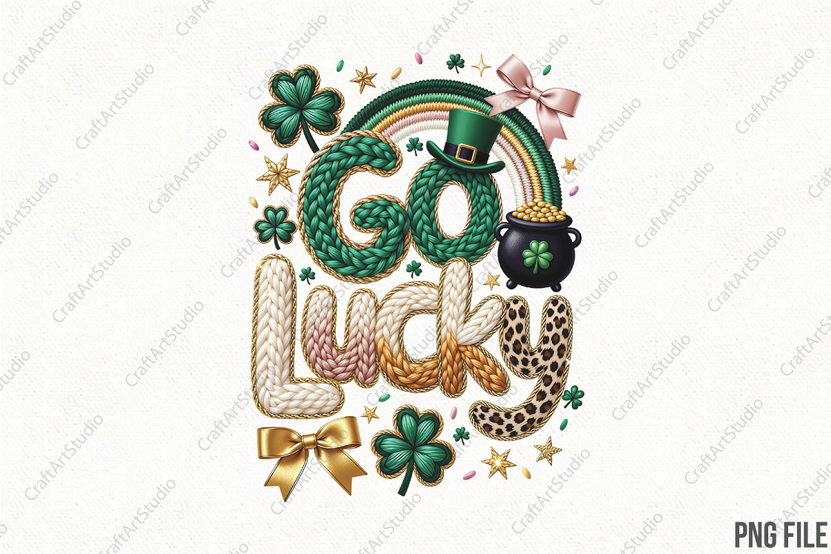 Faux Yarn St Patricks Png Lucky Png, an Illustration by CraftArtStudio (Photo 1 of 4)