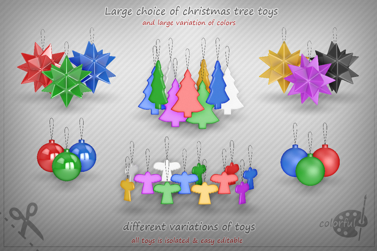 Christmas Tree and Toys mock-up set, an Object Graphic by stallfish's art store (Photo 6 of 8)