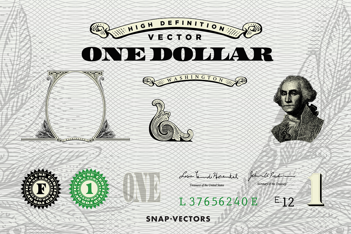 Vector One Dollar, an Illustration by Snap Vectors (Photo 3 of 4)