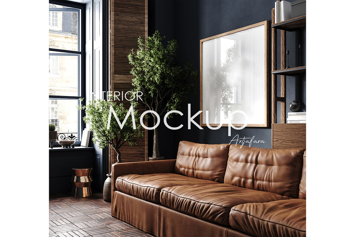 Frame mockup in home interior, a Household Mockup by Artjafara