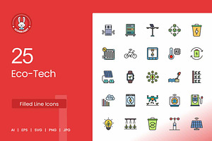 Eco-Tech Filled Line Icons, an Icon by IconBunny