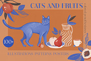 Cats & Fruits | Posters Collection, a Food Illustration by Anastezia Luneva (Thumbnail 1 of 10)