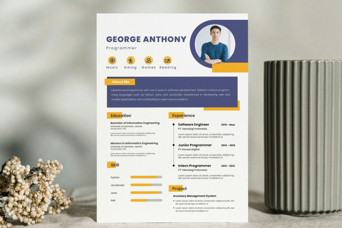 Resume Programmer V6, a Resume Template by twinstd (Photo 2 of 3)