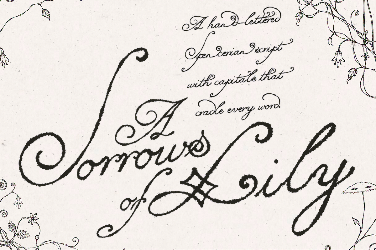 Lily of Sorrows - Spencerian Script, a Script Font by Lilithcollageart (Photo 1 of 8)