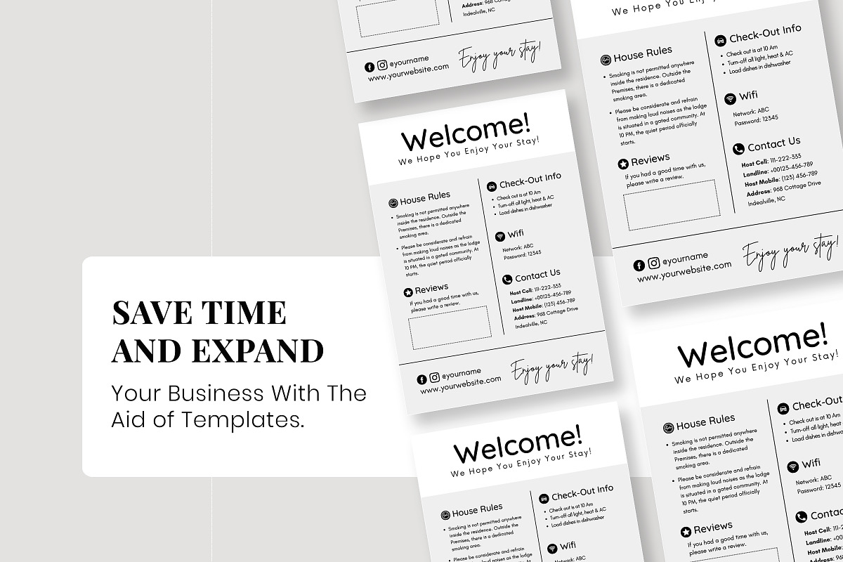 Airbnb Welcome Sign Template, a Templates & Theme by Snapybiz (Photo 7 of 10)