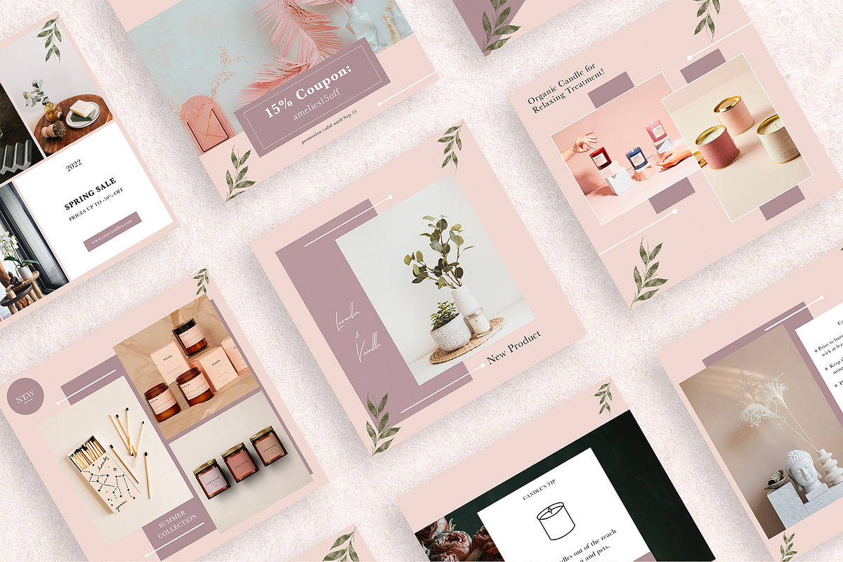 Candle Instagram Post Template - PSD, a Social Media Template by Bonita Digital Design (Photo 3 of 4)