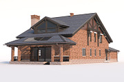 A Chalet house with a garage, an Architecture 3D Model by profdesign (Thumbnail 9 of 21)