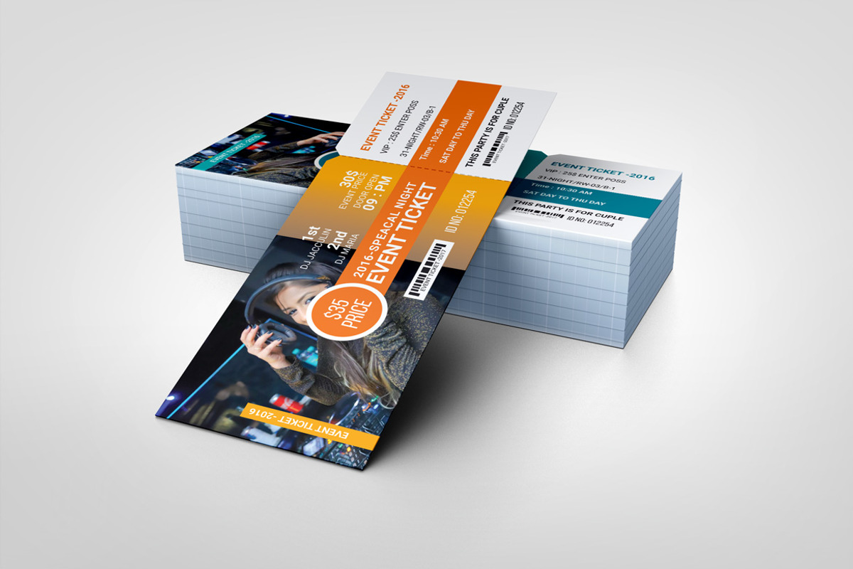 Modern Event Ticket Design Template, a Card Template by BrandlyTemplate (Photo 3 of 3)