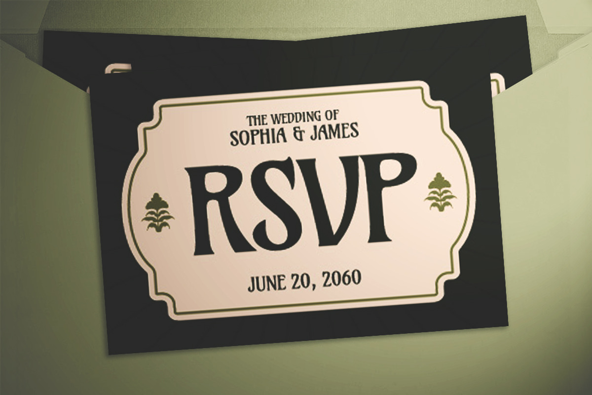 Green Beige Organic Retro Invitation, an Invitation Template by The Good Store (Photo 3 of 4)