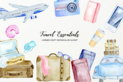 Watercolor Travel Essentials, an Illustration by Corner Croft (Thumbnail 1 of 3)