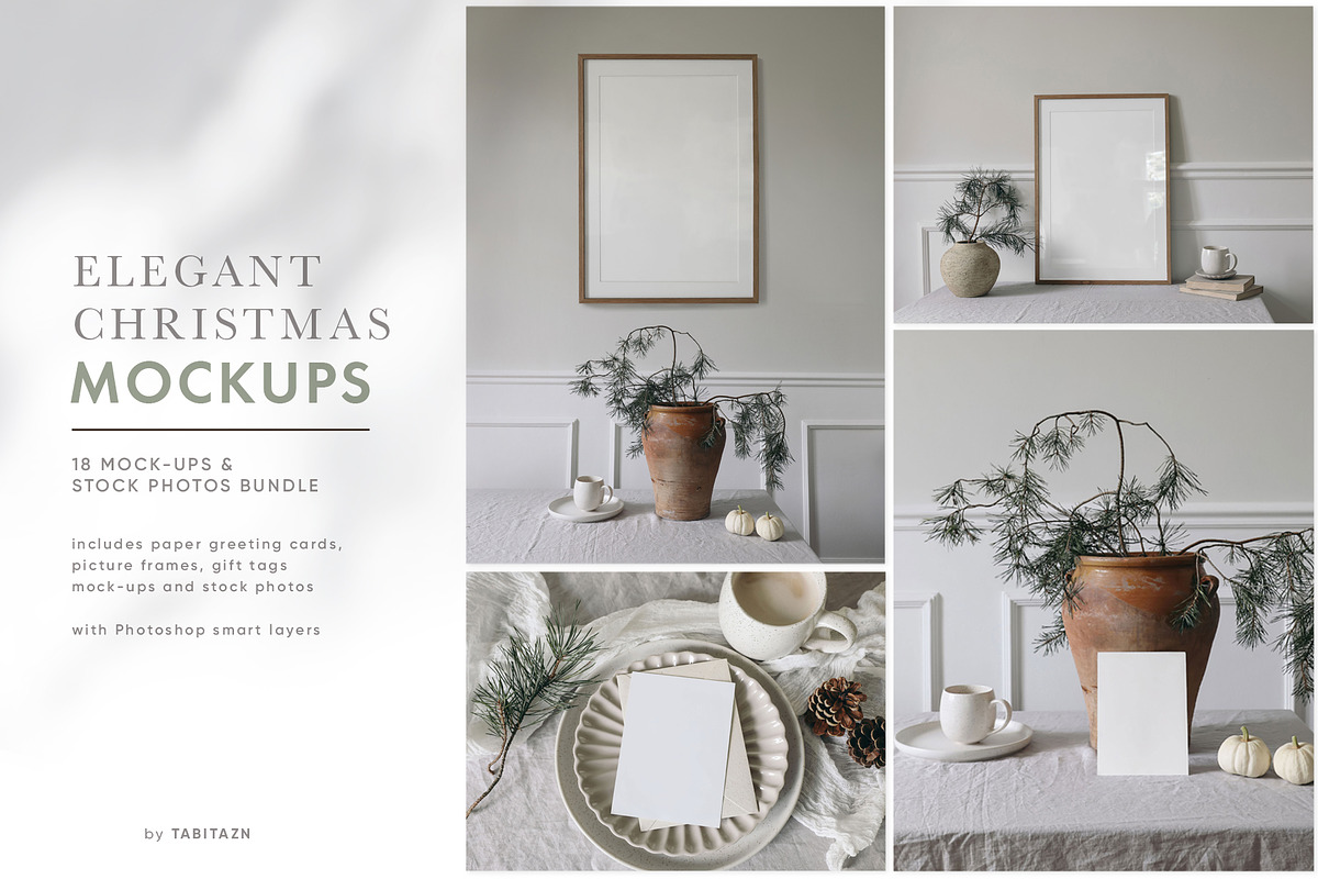 Elegant Christmas mockups & photos, a Household Mockup by Tabita's shop (Photo 1 of 10)